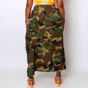 Split leg army skirt